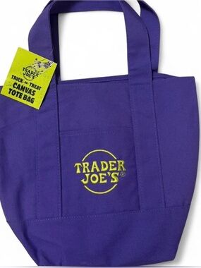 Trader Joe's Purple Canvas Tote Bag
